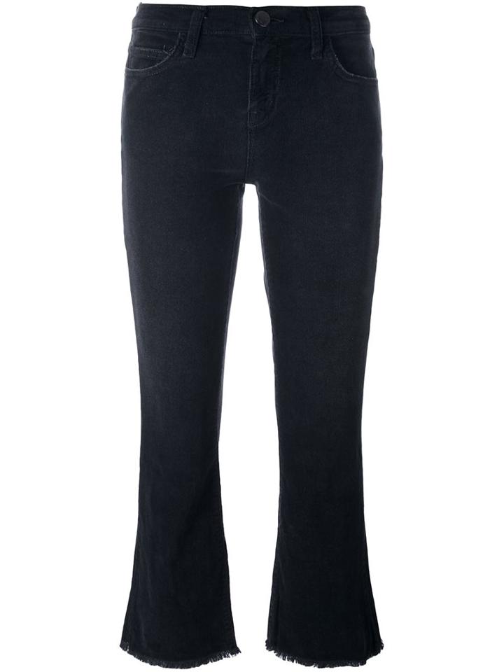 Current/elliott 'the Kick' Cropped Jeans, Women's, Size: 25, Black, Cotton/spandex/elastane