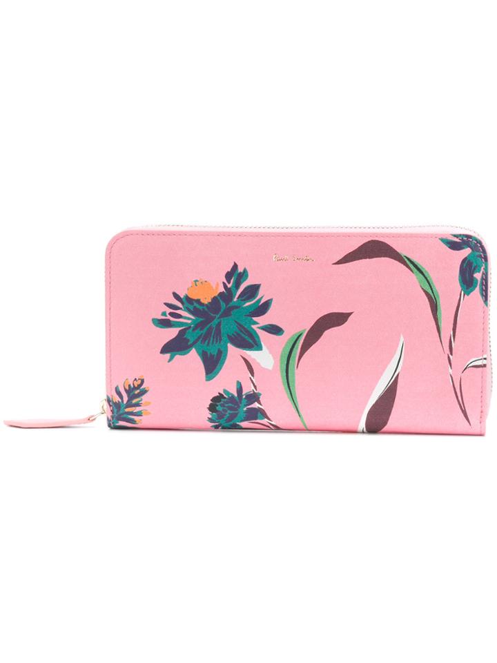 Paul Smith Pacific Rose Print Zip-around Purse - Pink & Purple