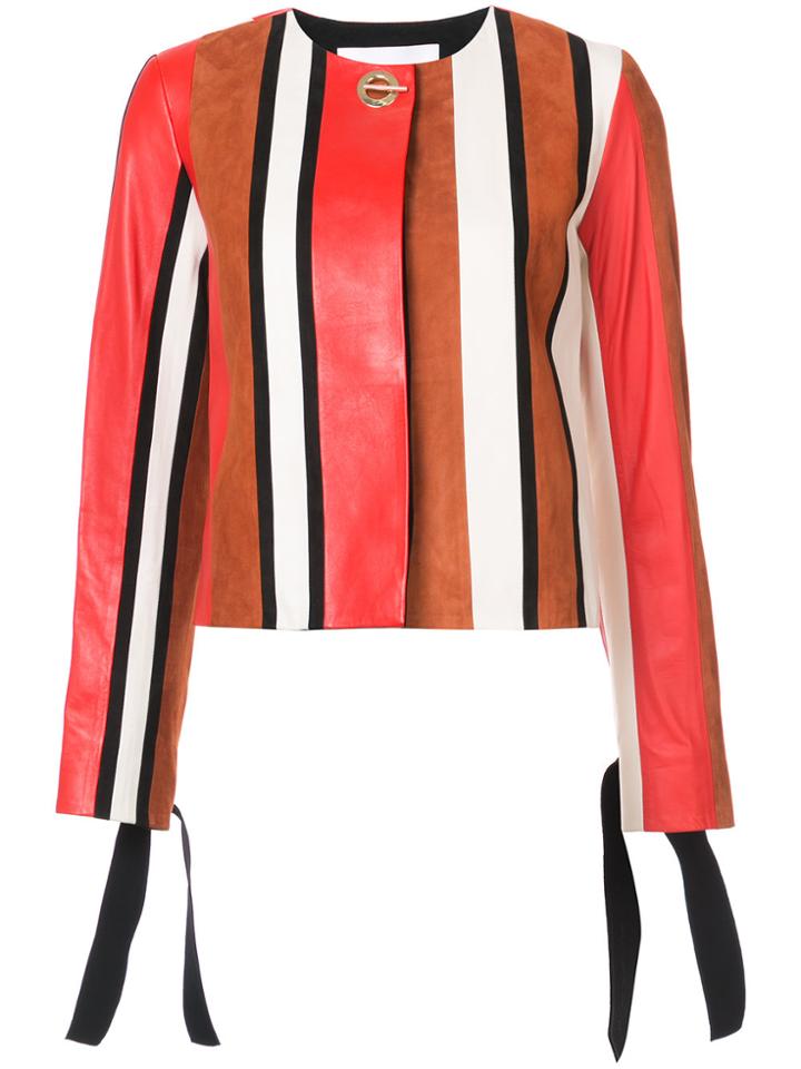 Derek Lam 10 Crosby Collarless Jacket With Tie Sleeves - Red