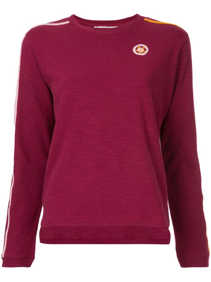 Jupe By Jackie Striped Sleeve Sweatshirt - Pink & Purple