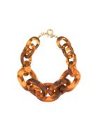 Vanda Jacintho Tortoiseshell Oversized Cable Chain Necklace - Brown
