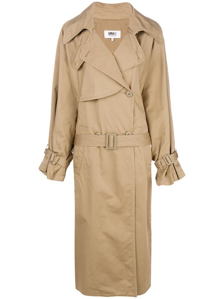 Mm6 Maison Margiela Oversized Trench Coat - Nude & Neutrals