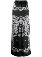 Sacai Floral Print Palazzo Pants - Black