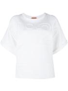 No21 Embossed Logo Shortsleeved Sweatshirt, Women's, Size: 38, White, Cotton