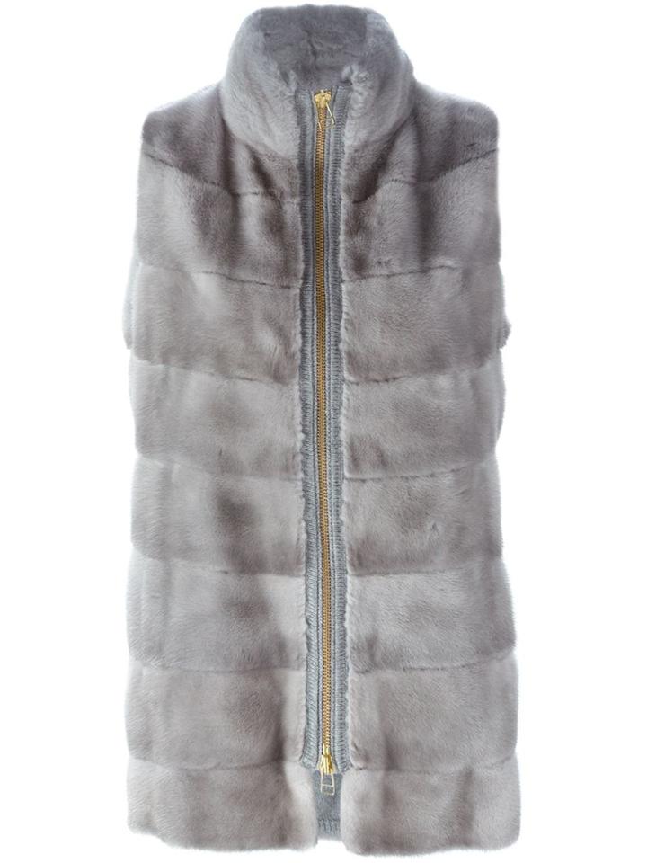 Liska Cashmere Zipped Vest - Grey