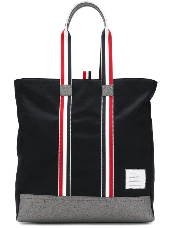 Thom Browne Leather Base Unstructured Tote Bag - Blue