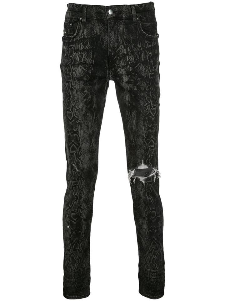Amiri Python Print Skinny Jeans - Black