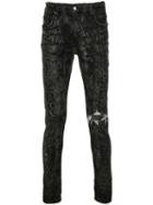 Amiri Python Print Skinny Jeans - Black