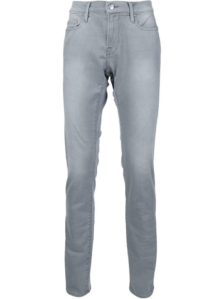 Frame Denim Skinny Jeans, Men's, Size: 32, Grey, Cotton/polyester