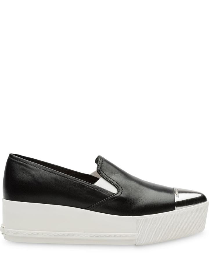 Miu Miu Slip-on Platform Sneakers - Black