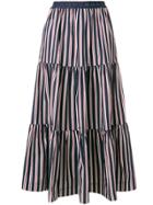 P.a.r.o.s.h. Striped Tier Skirt - Blue