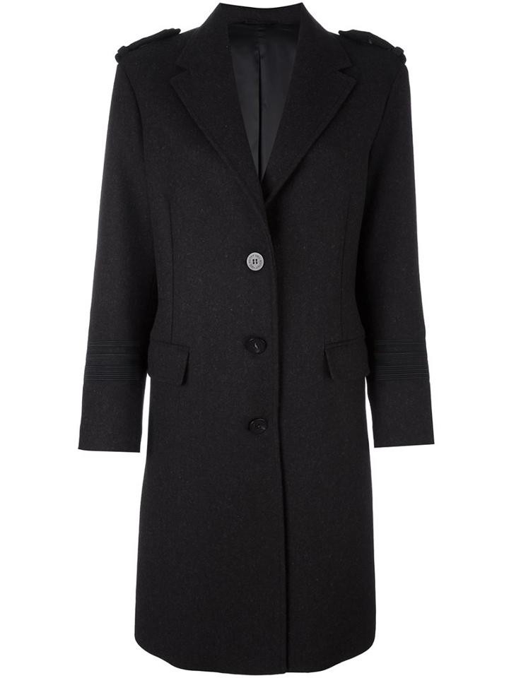Neil Barrett Single Breasted Coat, Women's, Size: 40, Black, Cupro/virgin Wool