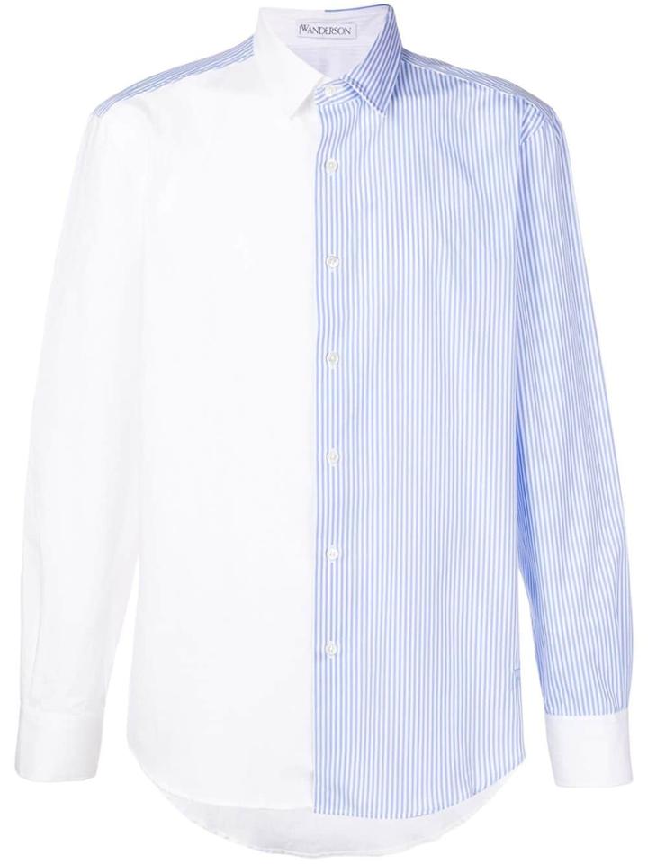 Jw Anderson Contrast Patterned Shirt - White
