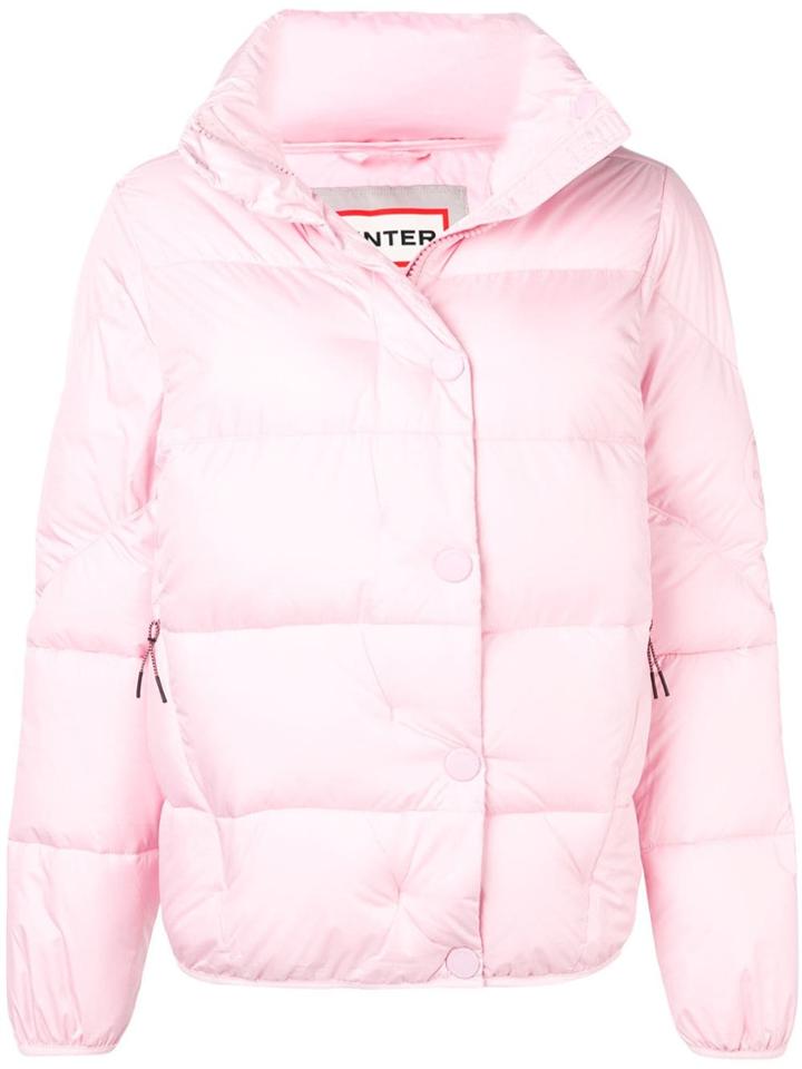 Hunter Buttoned Puffer Jacket - Pink & Purple