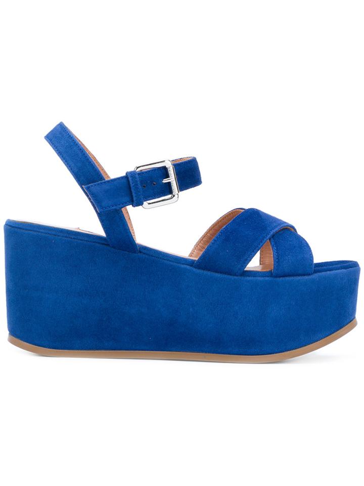 L'autre Chose Sling Back Platform Sandals - Blue