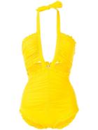 Emilio Pucci Draped Ruffled Swimsuit - Yellow