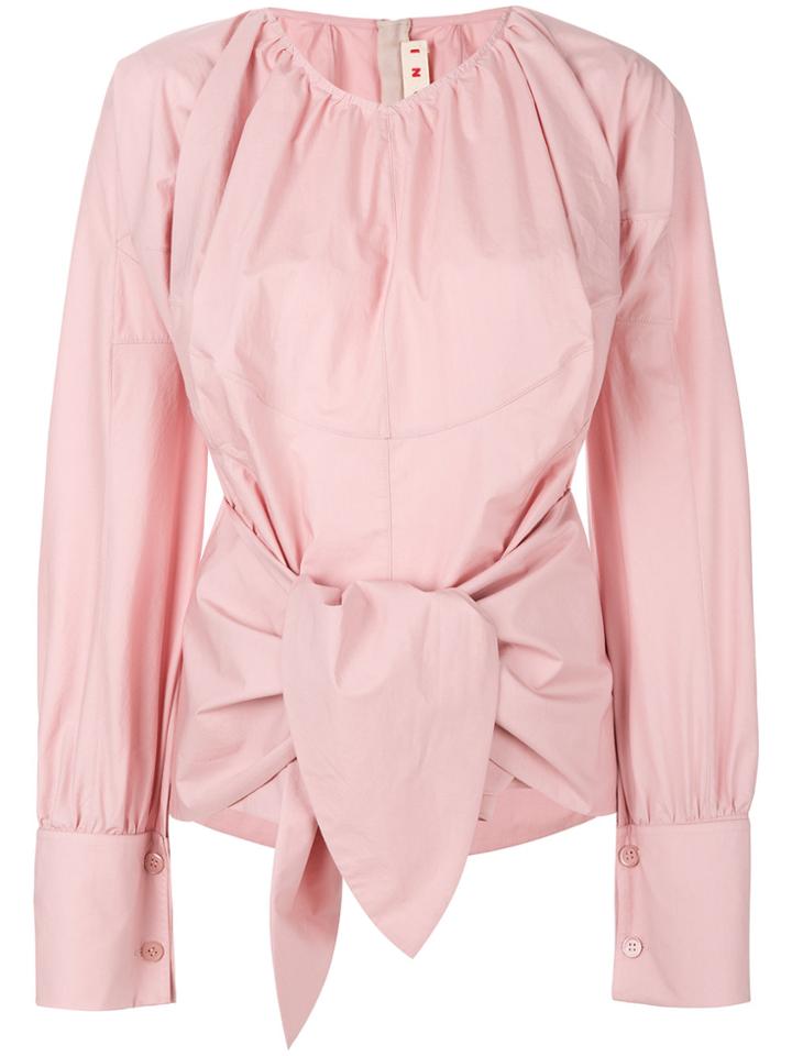Marni Tie Waist Blouse - Pink & Purple