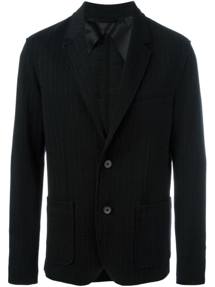 Lanvin Fitted Blazer, Men's, Size: 46, Black, Viscose/wool