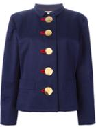 Yves Saint Laurent Vintage Oversized Button Fastening Jacket, Women's, Size: 38, Blue