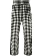 Off-white Checked Loose-fit Trousers - Black
