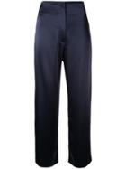 Nanushka Silky Cropped Trousers - Blue