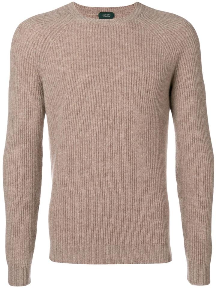 Zanone Round Neck Jumper - Neutrals