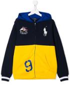 Ralph Lauren Kids Contrast Logo Bomber Jacket - Blue