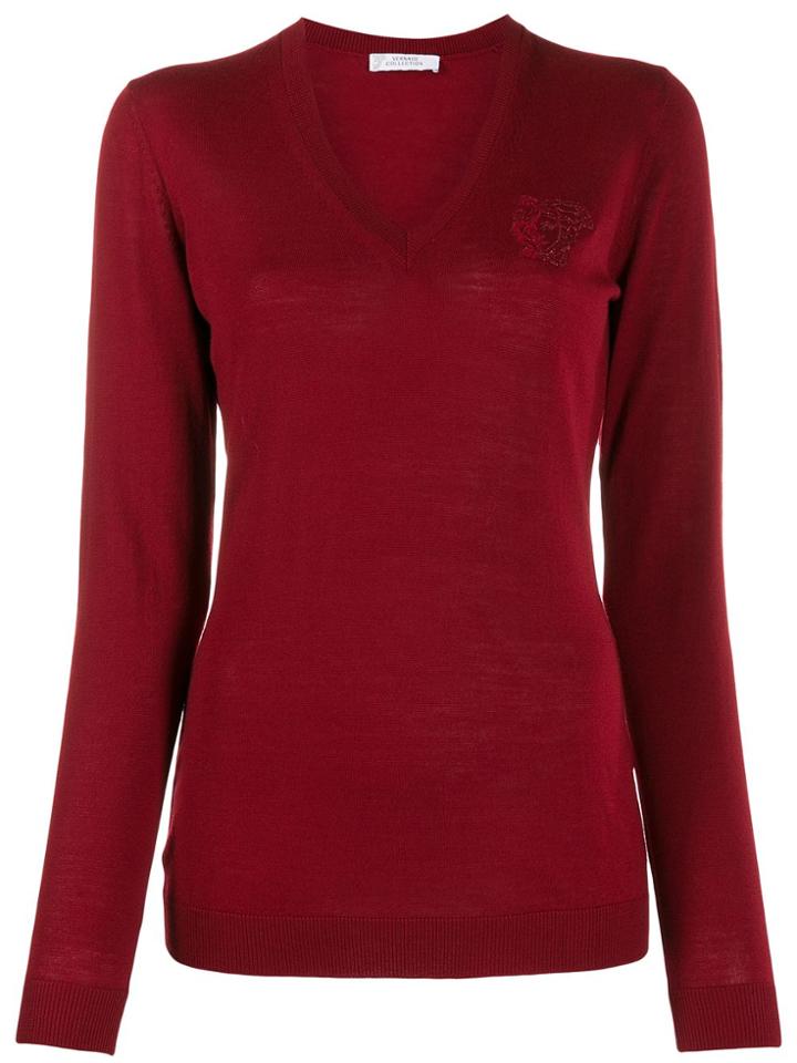 Versace Collection Embroidered Logo Jumper