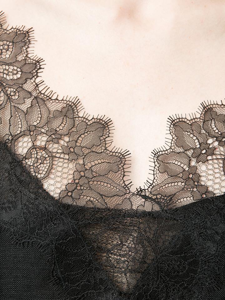 Ermanno Scervino Lace Trim Maxi Dress - Black