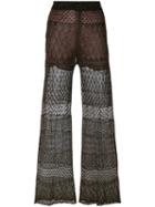 Circus Hotel - Layered Lurex Trousers - Women - Viscose/polyester/cotton/silk - Xs, Brown, Viscose/polyester/cotton/silk