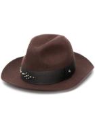 Zadig & Voltaire Wide Brim Ribbon Trimmed Hat - Brown