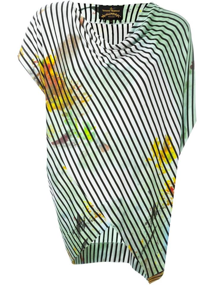 Vivienne Westwood Anglomania Striped Splatter Print Blouse