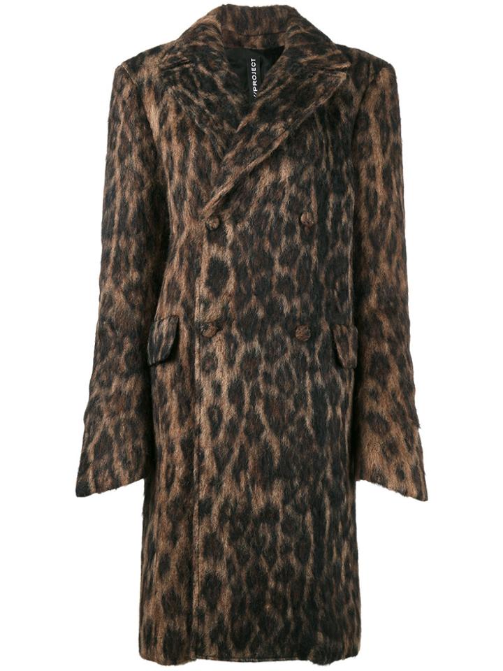 Y / Project Leopard Print Coat - Brown