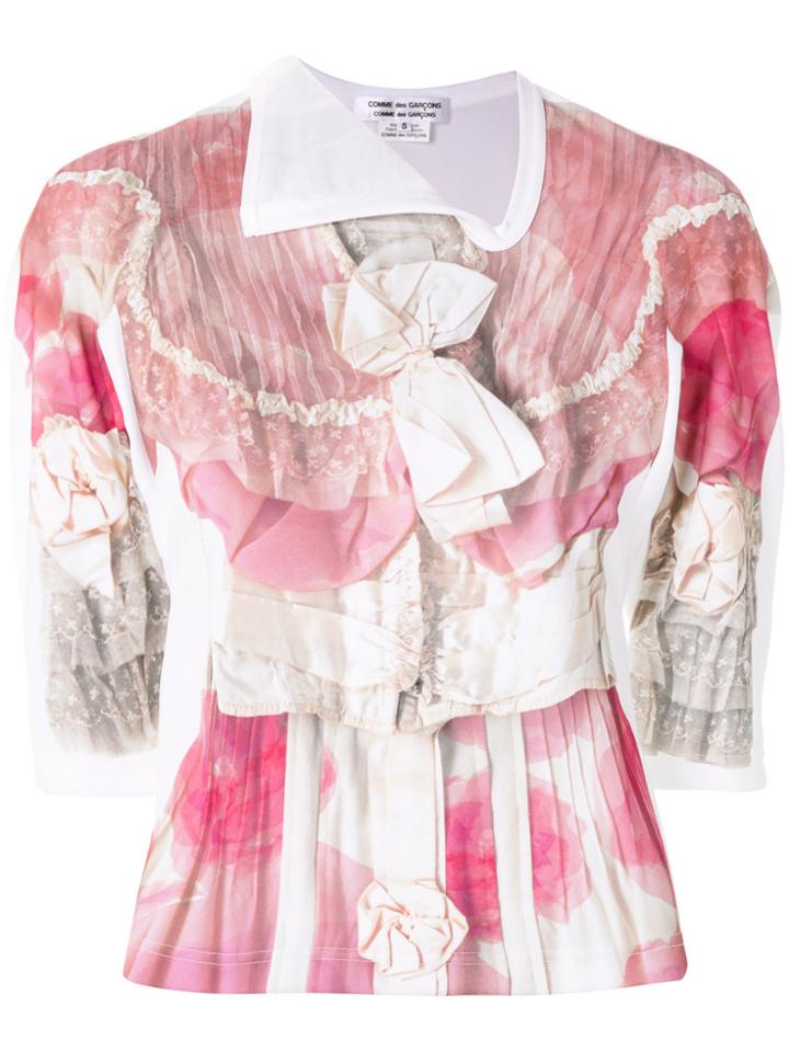 Comme Des Garçons Comme Des Garçons Floral-print Top - White