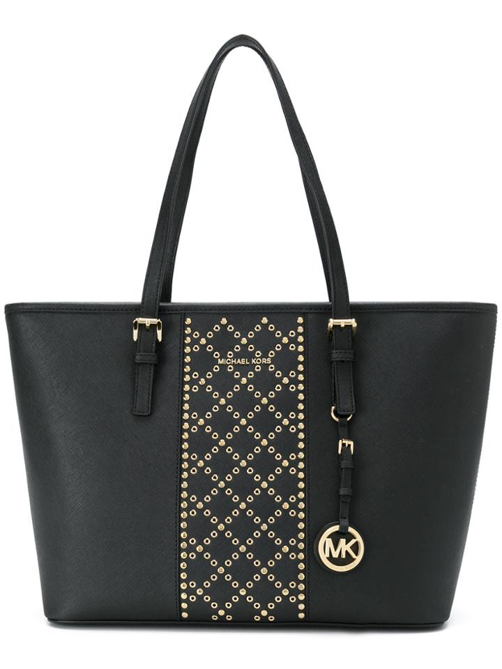 Michael Michael Kors Jet Set Travel Grommeted Tote - Black
