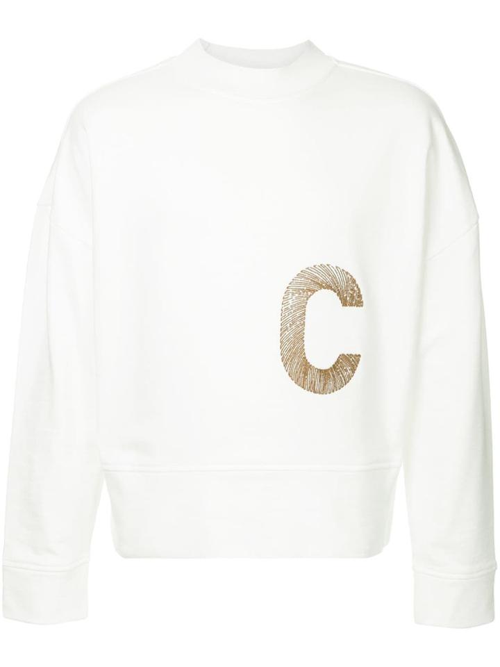 Cerruti 1881 Embroidered Letter Sweater - White