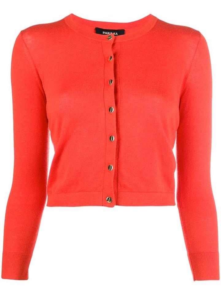 Paule Ka Cropped Slim-fit Cardigan - Red
