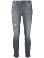 Closed Distressed Skinny Jeans - Grey