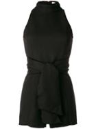 Misha Collection Belted Playsuit - Black