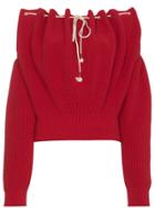 Calvin Klein 205w39nyc Off Shoulder Knit Pullover - Red