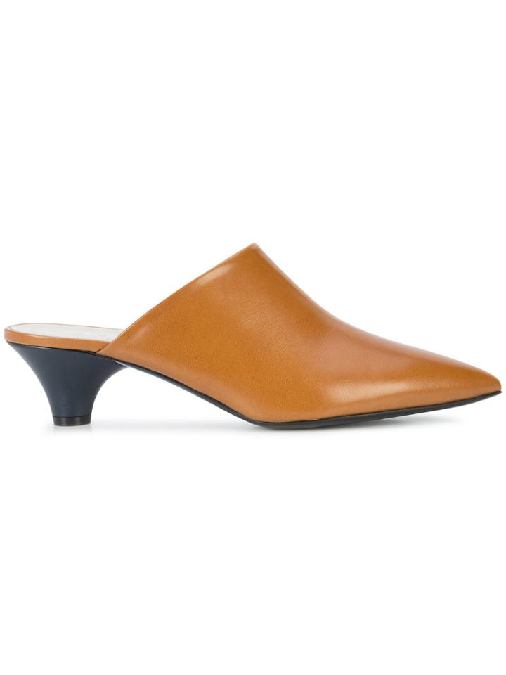 Marni Kitten Heel Mules - Brown