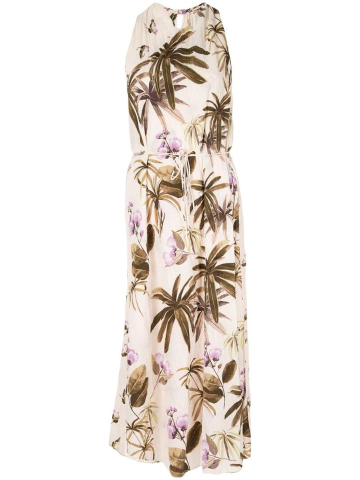 Vince Mixed Tropical Garden Dress - Brown
