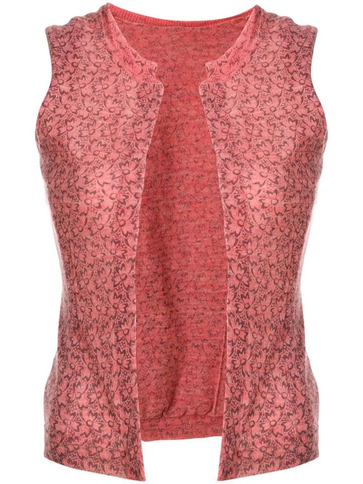 Comme Des Garçons Pre-owned Floral Pattern Waistcoat - Pink