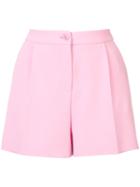Boutique Moschino - Crepe Shorts - Women - Polyester/triacetate - 38, Women's, Pink/purple, Polyester/triacetate