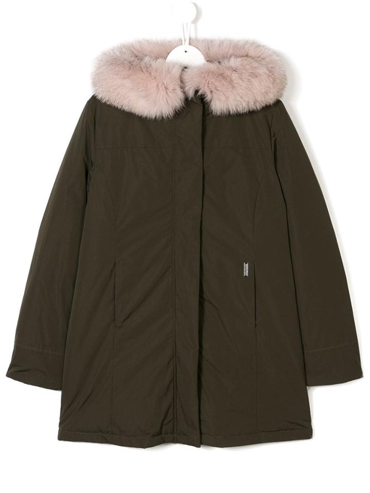 Woolrich Kids Teen Padded Hooded Coat - Green