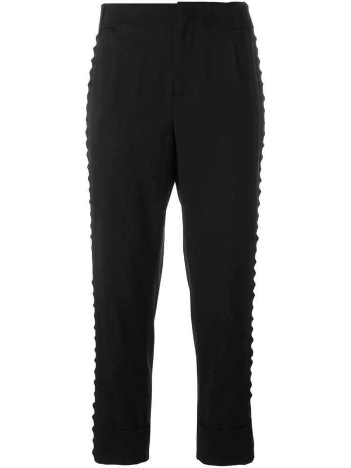 A.f.vandevorst '162 Parent' Cropped Trousers, Women's, Size: 34, Black, Lyocell/virgin Wool