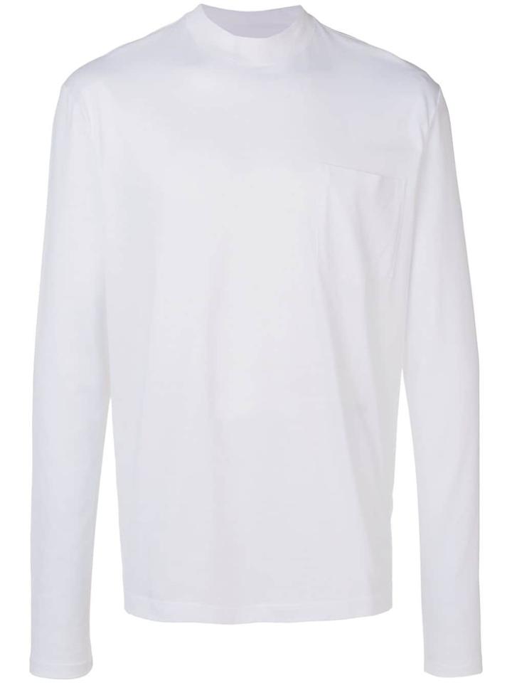 Lanvin Funnel Neck Jersey Top - White