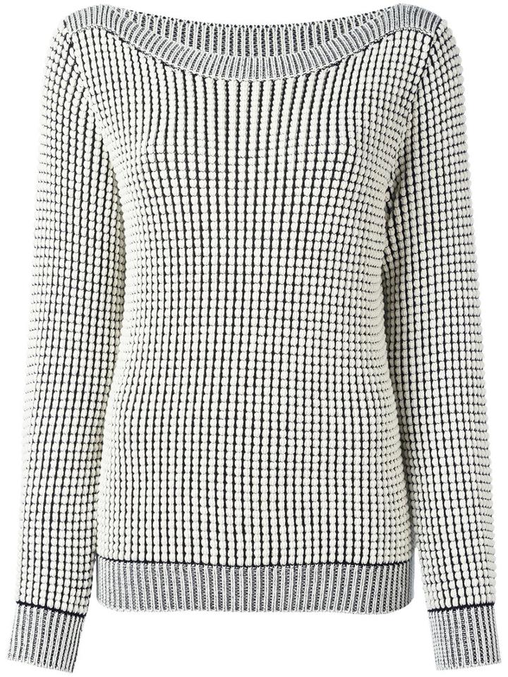 Max Mara Boat Neck Jumper, Women's, Size: Large, White, Cotton/viscose/polyamide/polyester