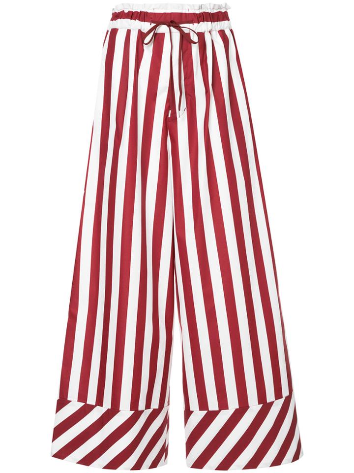 G.v.g.v. Striped Drawstring Wide Leg Trousers - Red