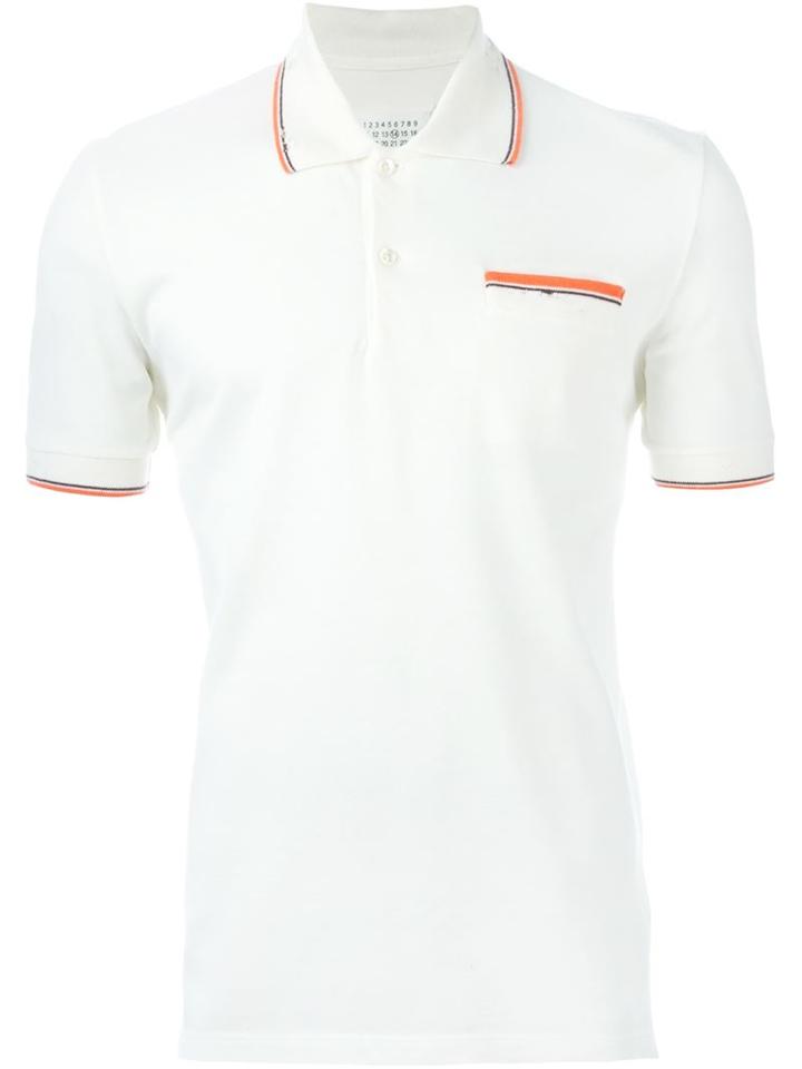 Maison Margiela Striped Trim Polo Shirt